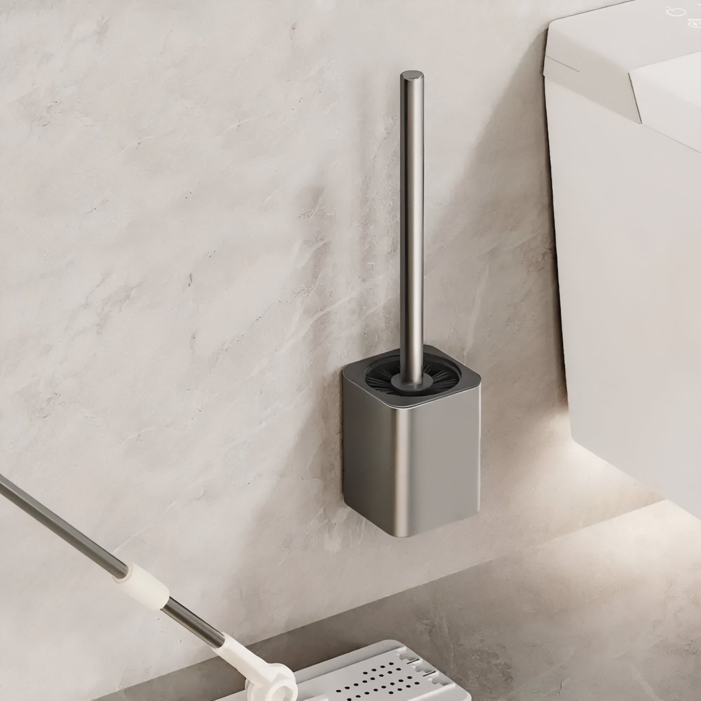 Brosse De Toilette Mural En Acier Inoxydable Carrée Ou Rond