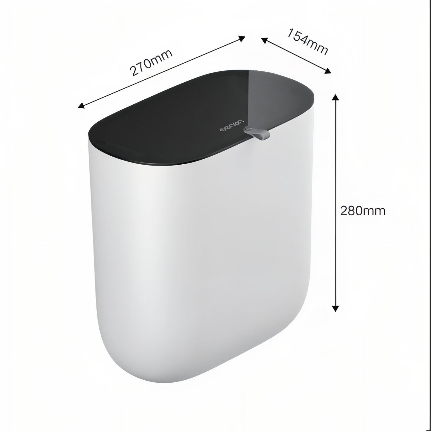 Poubelle Murale Design Avec Couvercle Noir Pour Toilette
