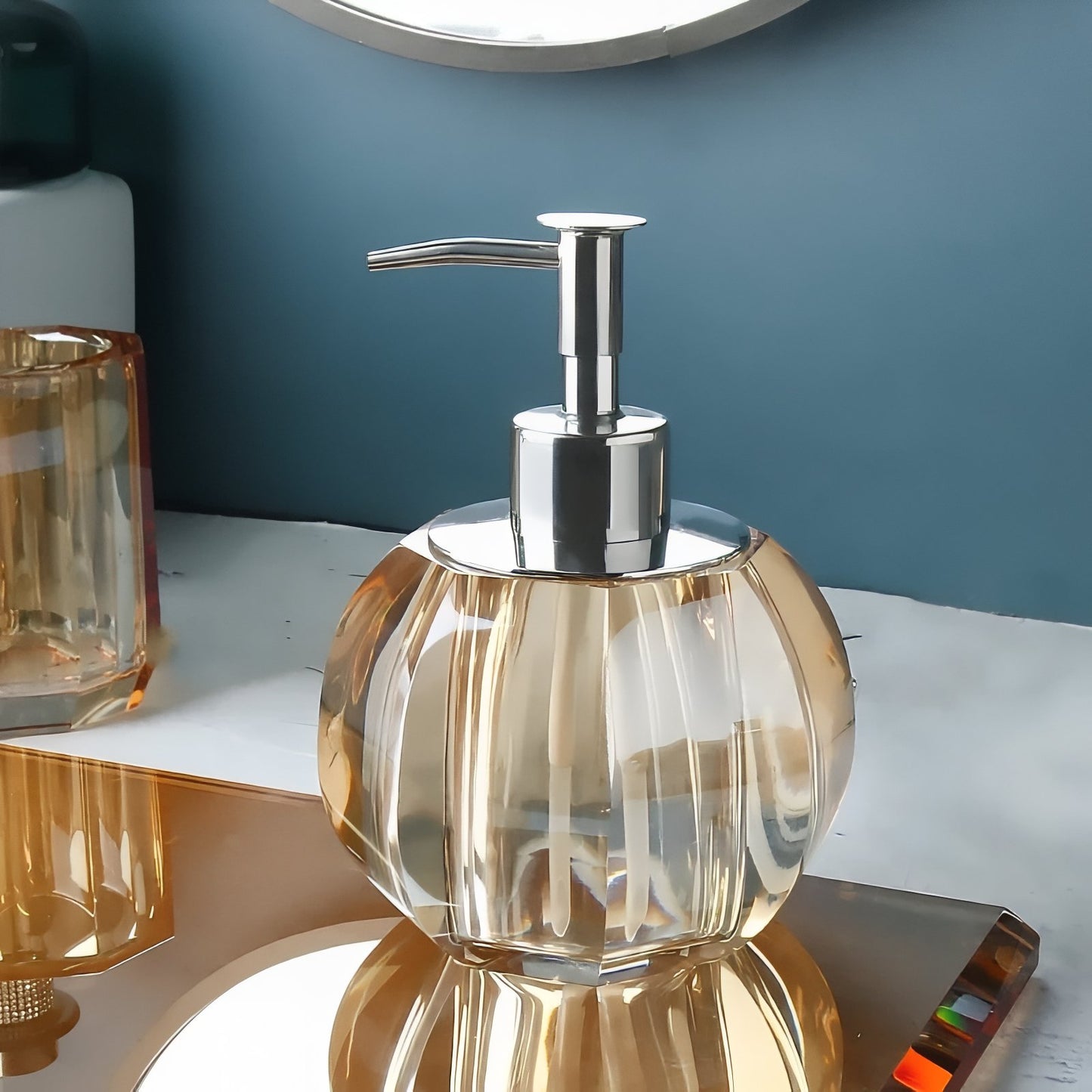Distributeur De Savon Luxe Rond Transparent
