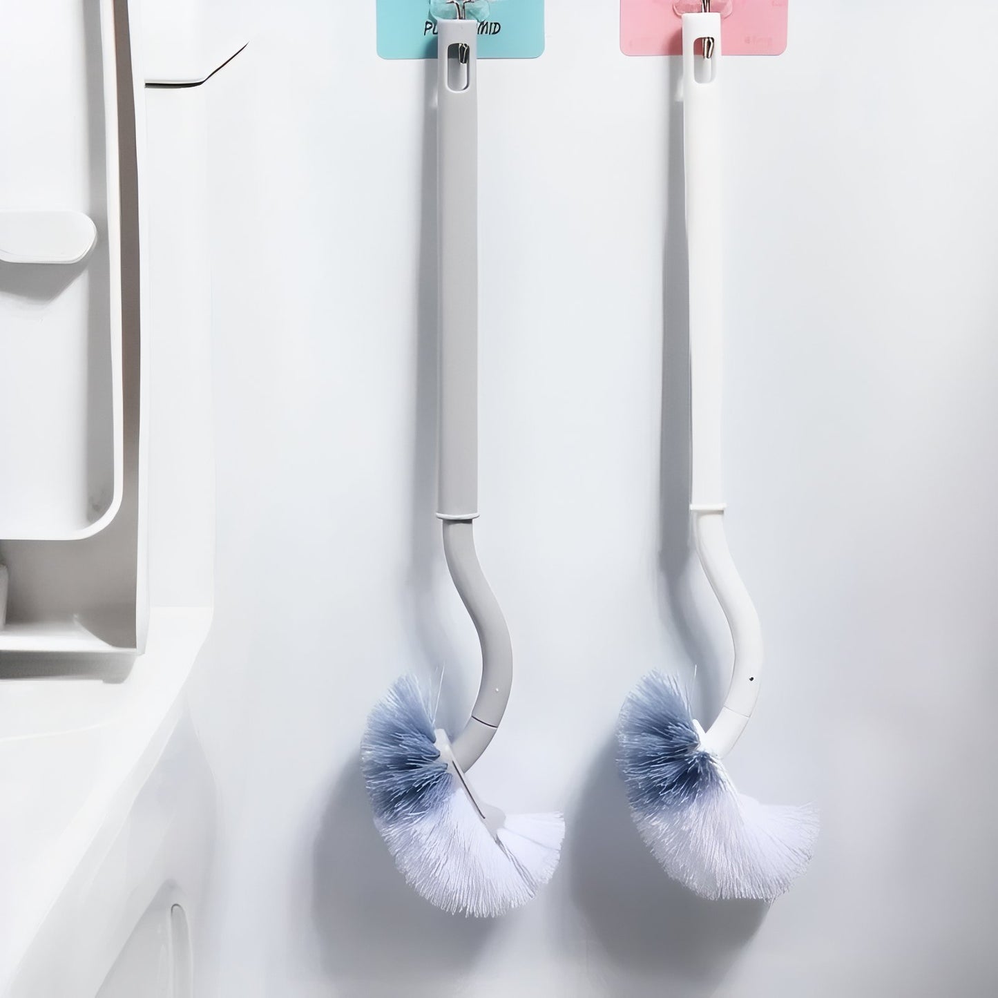 Brosse De Toilette Murale Avec Poignée Flexible Et Support Adhésif