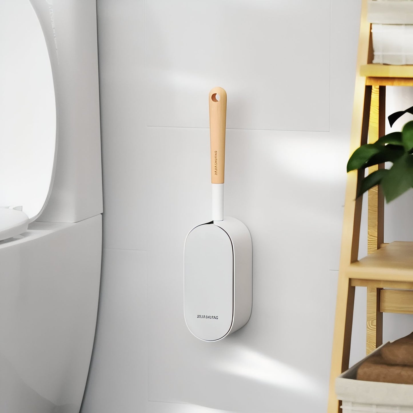 Brosse De Toilette Murale Avec Manche En Bois Design Moderne