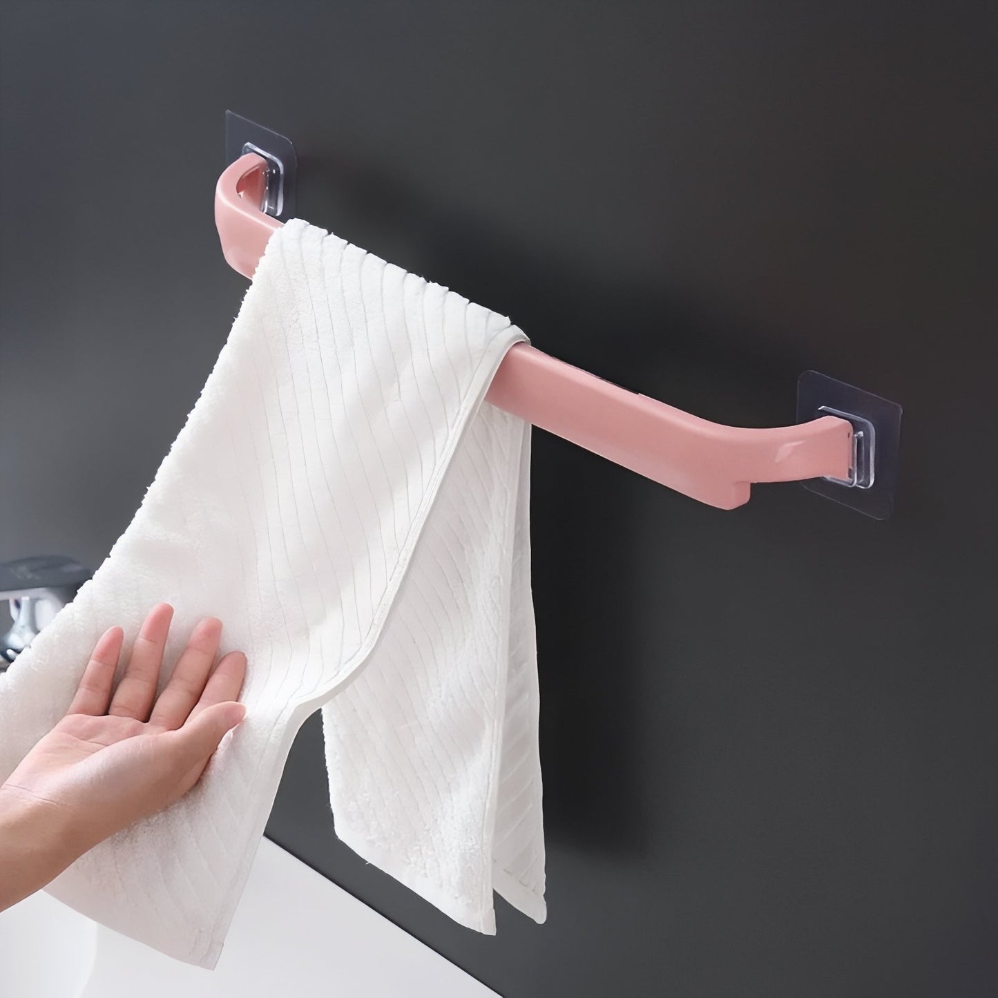 Porte-Serviette Salle De Bain Mural Adhésif Sans Percer