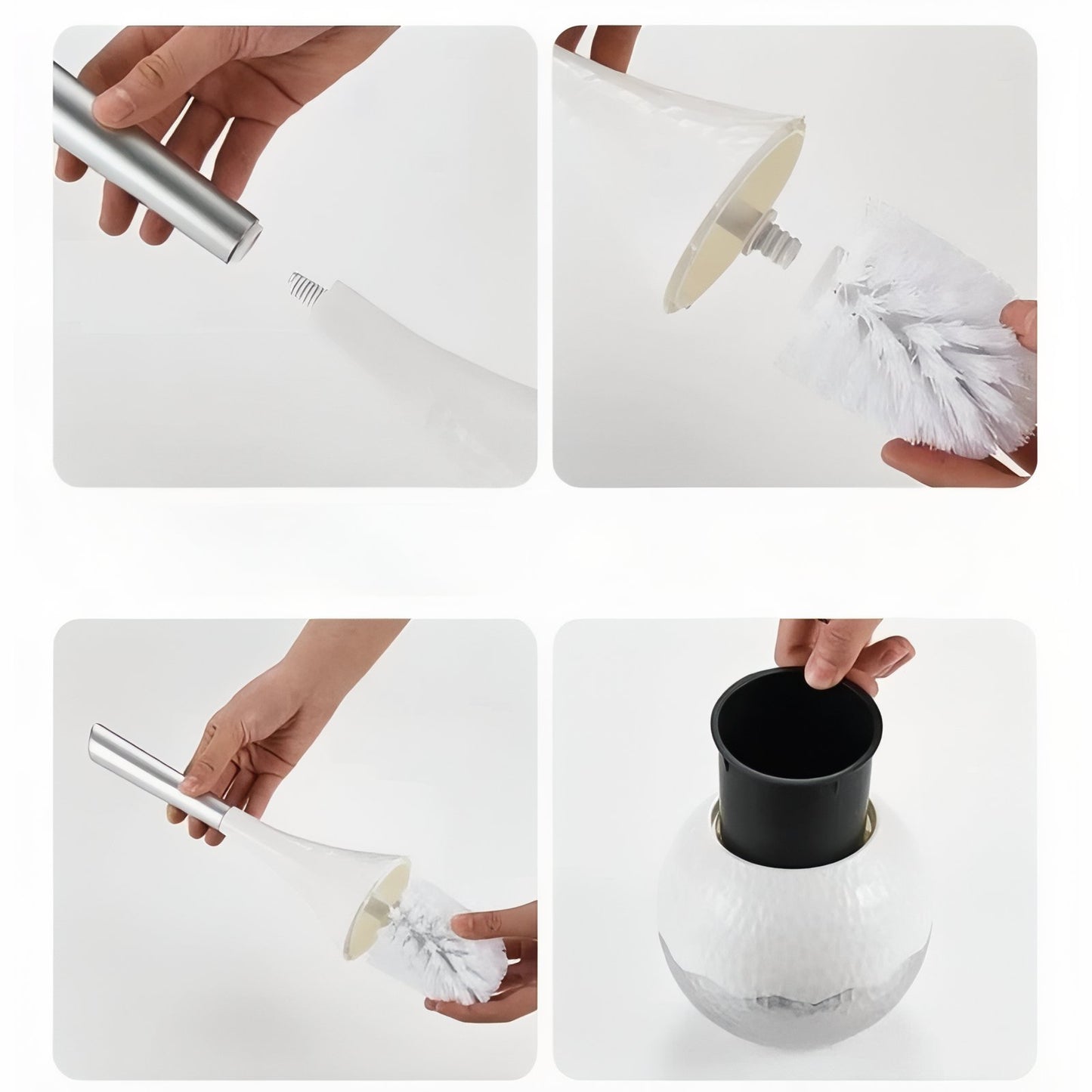 Brosse De Toilette Originale Avec Poignée Design Et Finition Métallique