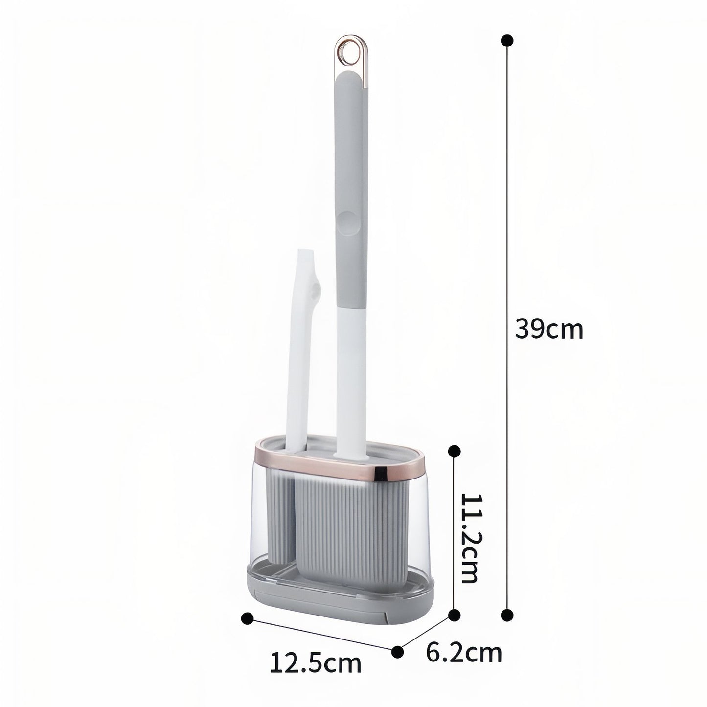 Brosse De Toilette Mural en Silicone Design Avec Support Transparent