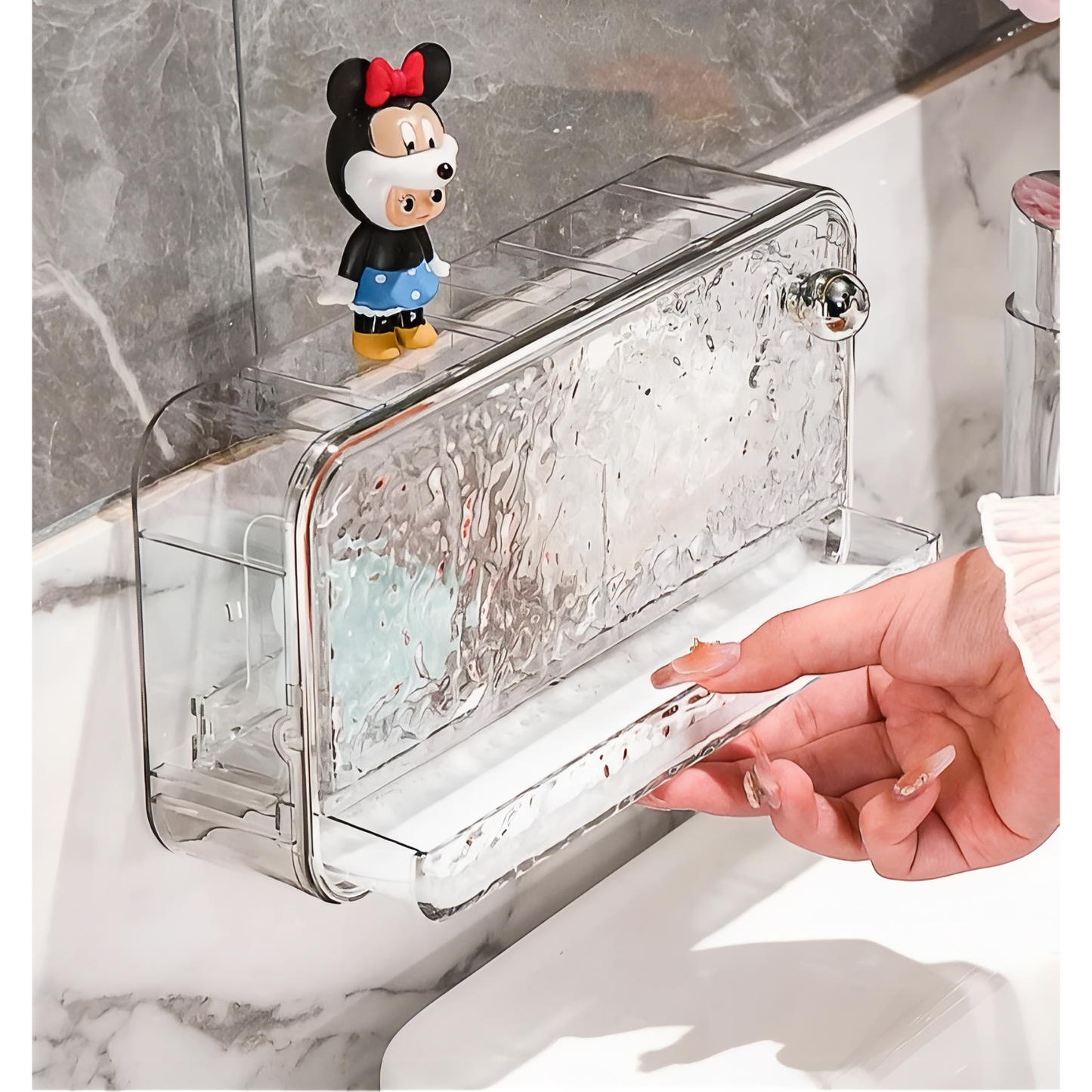 Boîte Porte-Savon Murale Avec Design Glacier Transparent
