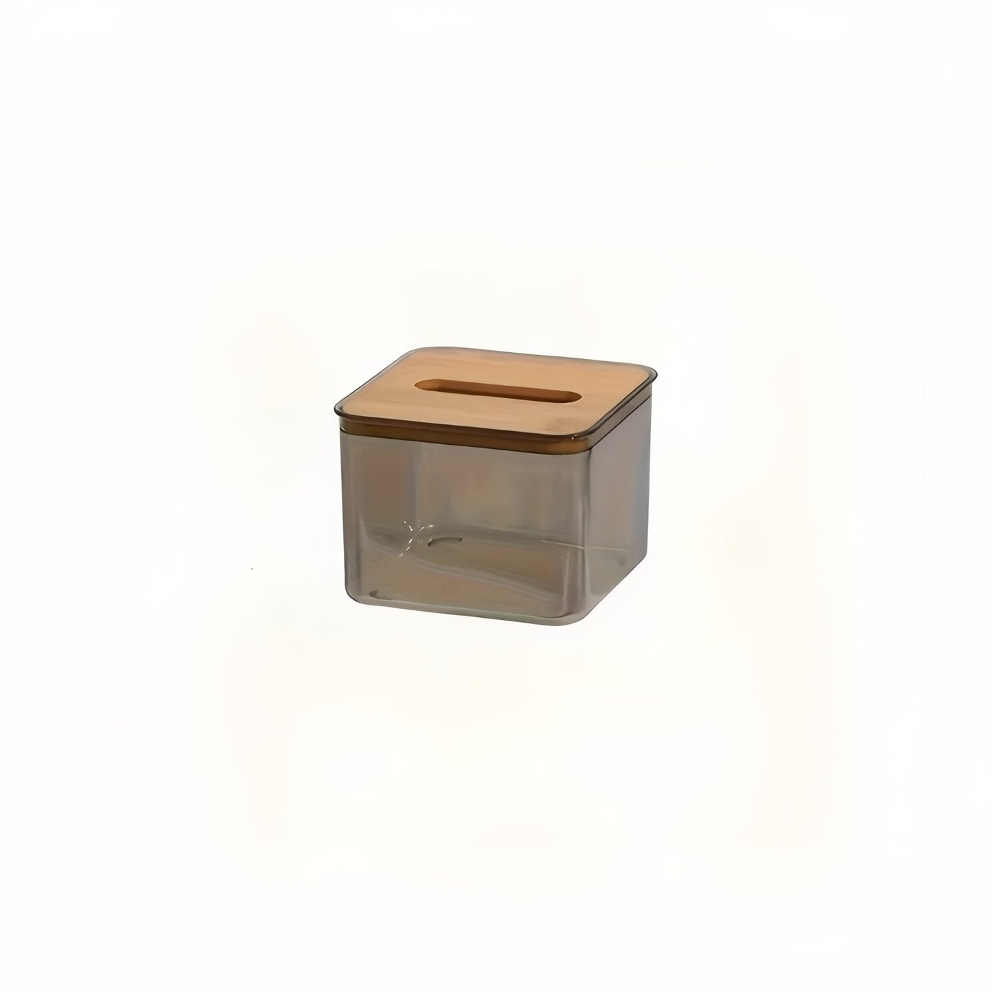 Boîte À Mouchoirs Transparente Avec Couvercle En Bambou