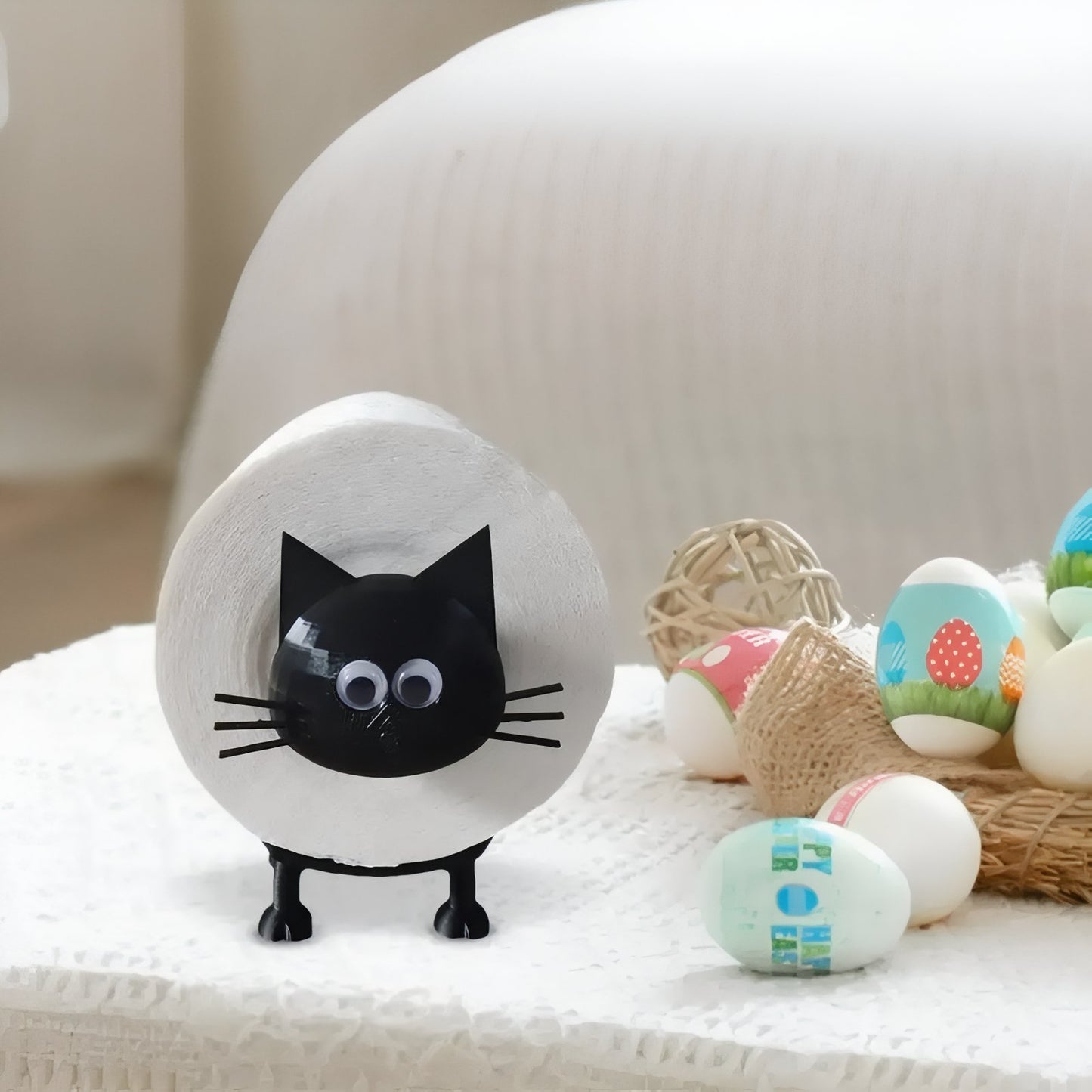 Distributeur De Papier Toilette Chat Animé Décoratif