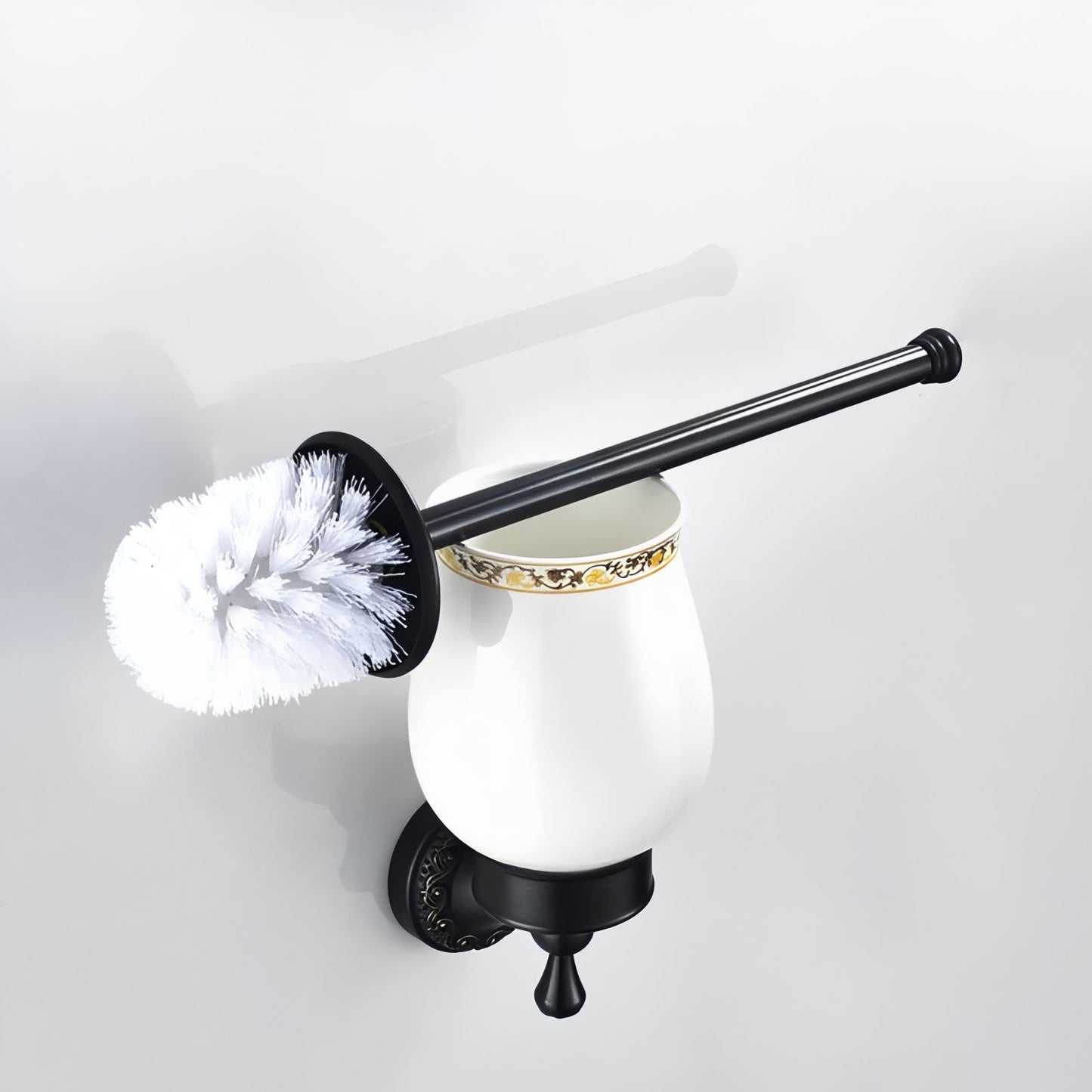 Brosse De Toilette Murale En Céramique Et Métal