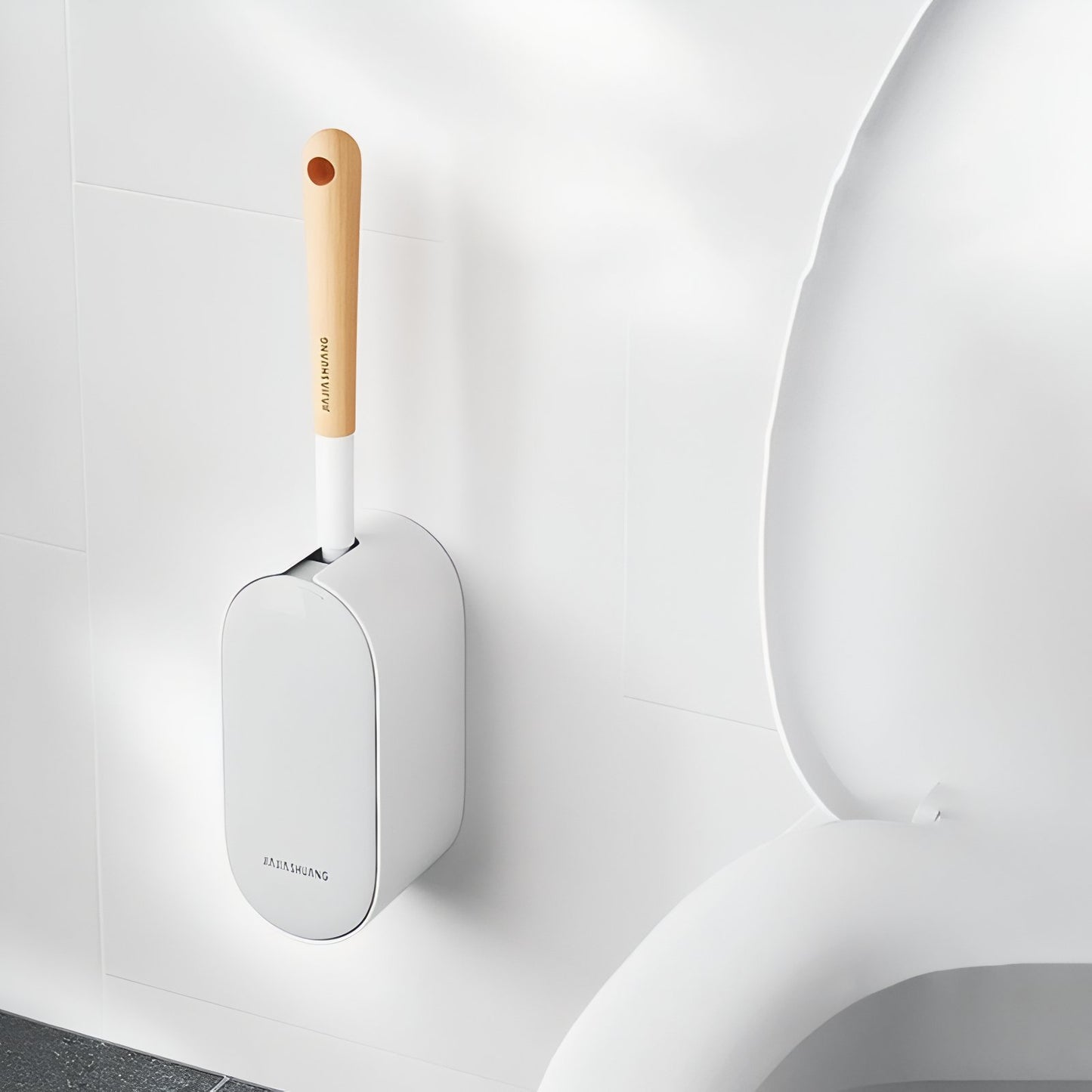 Brosse De Toilette Murale Avec Manche En Bois Design Moderne