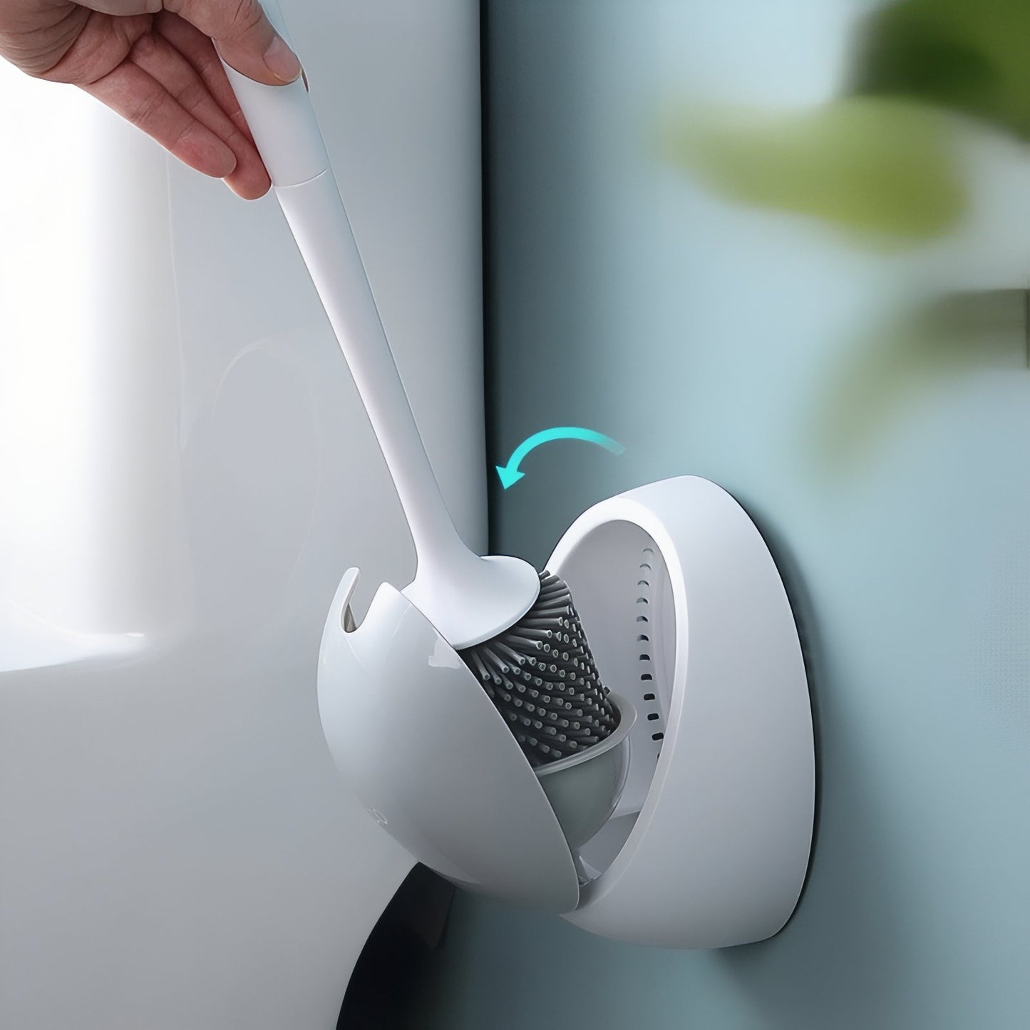 Brosse De Toilette Murale Avec Design Compact En Plastique