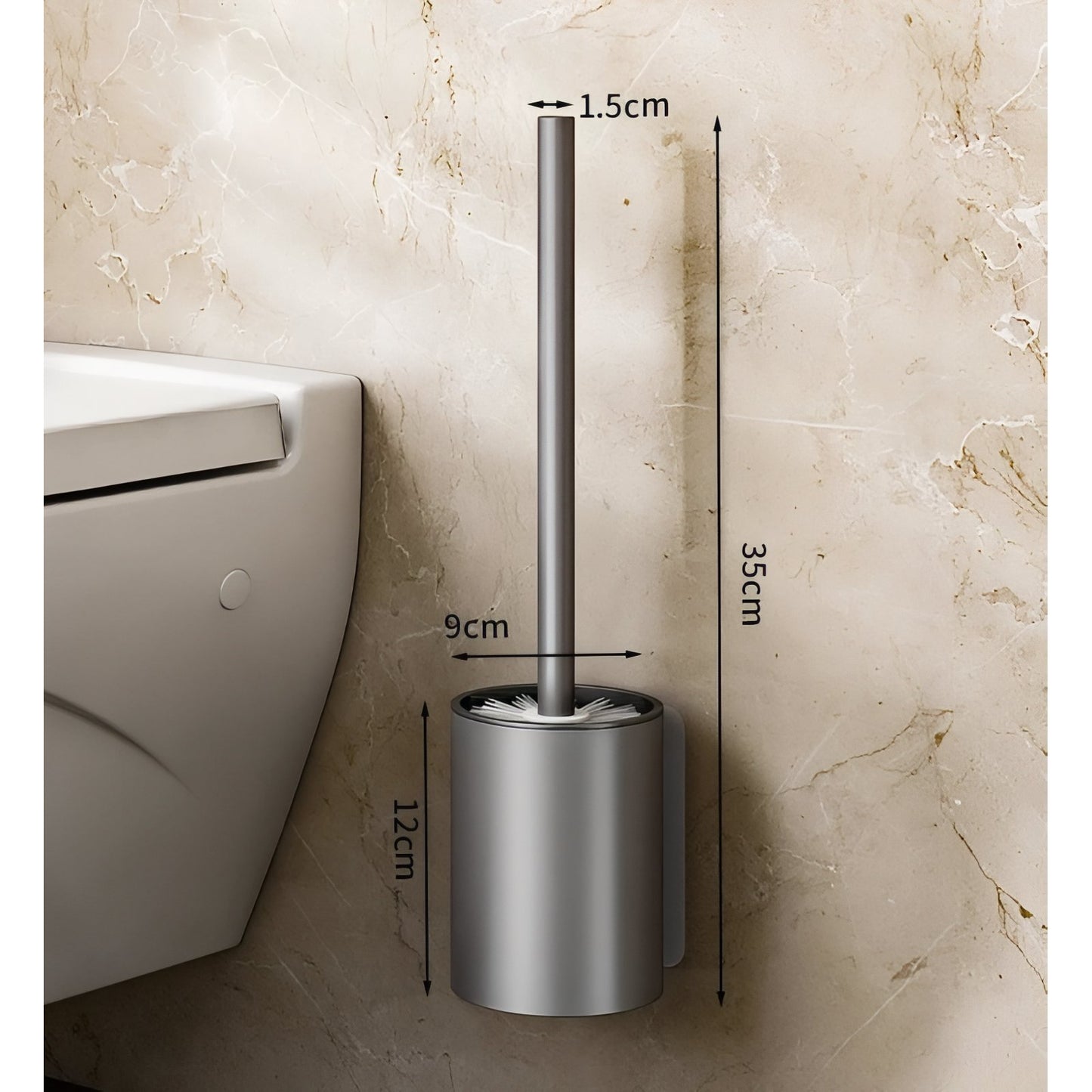 Brosse De Toilette Mural En Acier Inoxydable Design