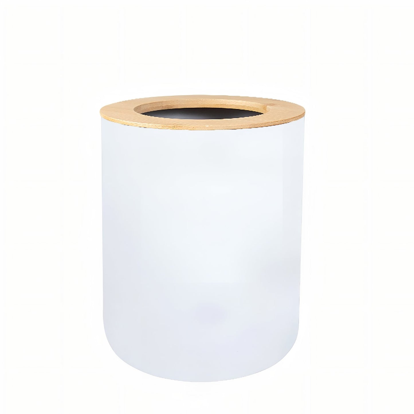 Poubelle Cylindrique En Bois Et Métal