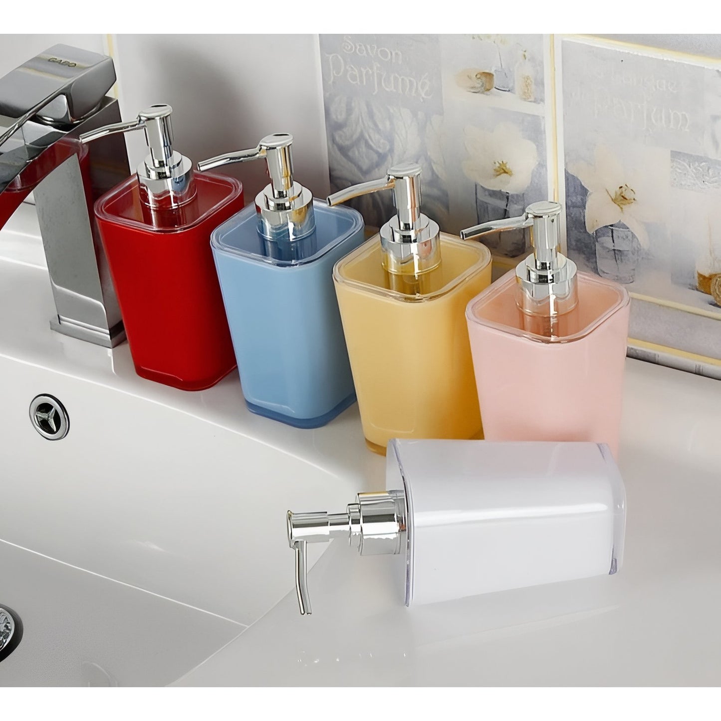 Distributeur De Savon Liquide Coloré Rectangulaire