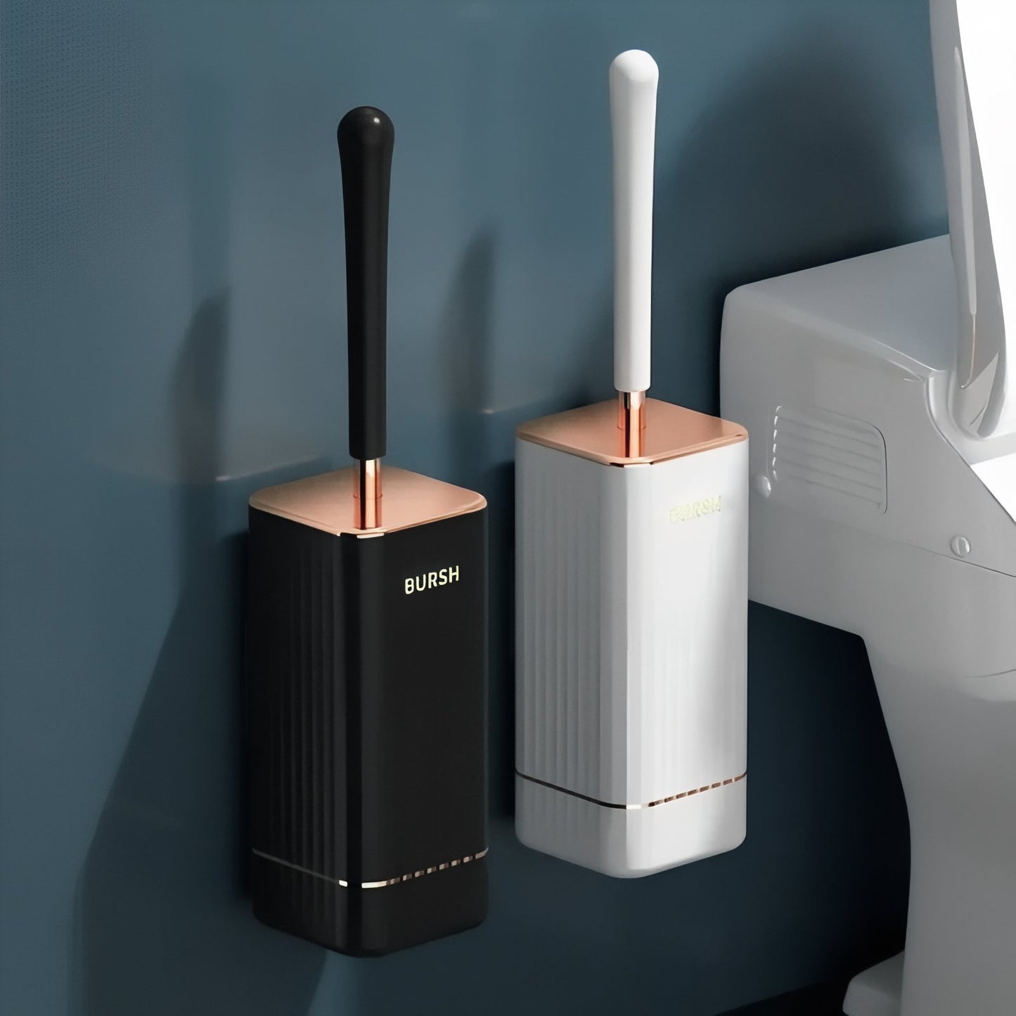 Brosse De Toilette Murale Avec Support En Cuivre Doré